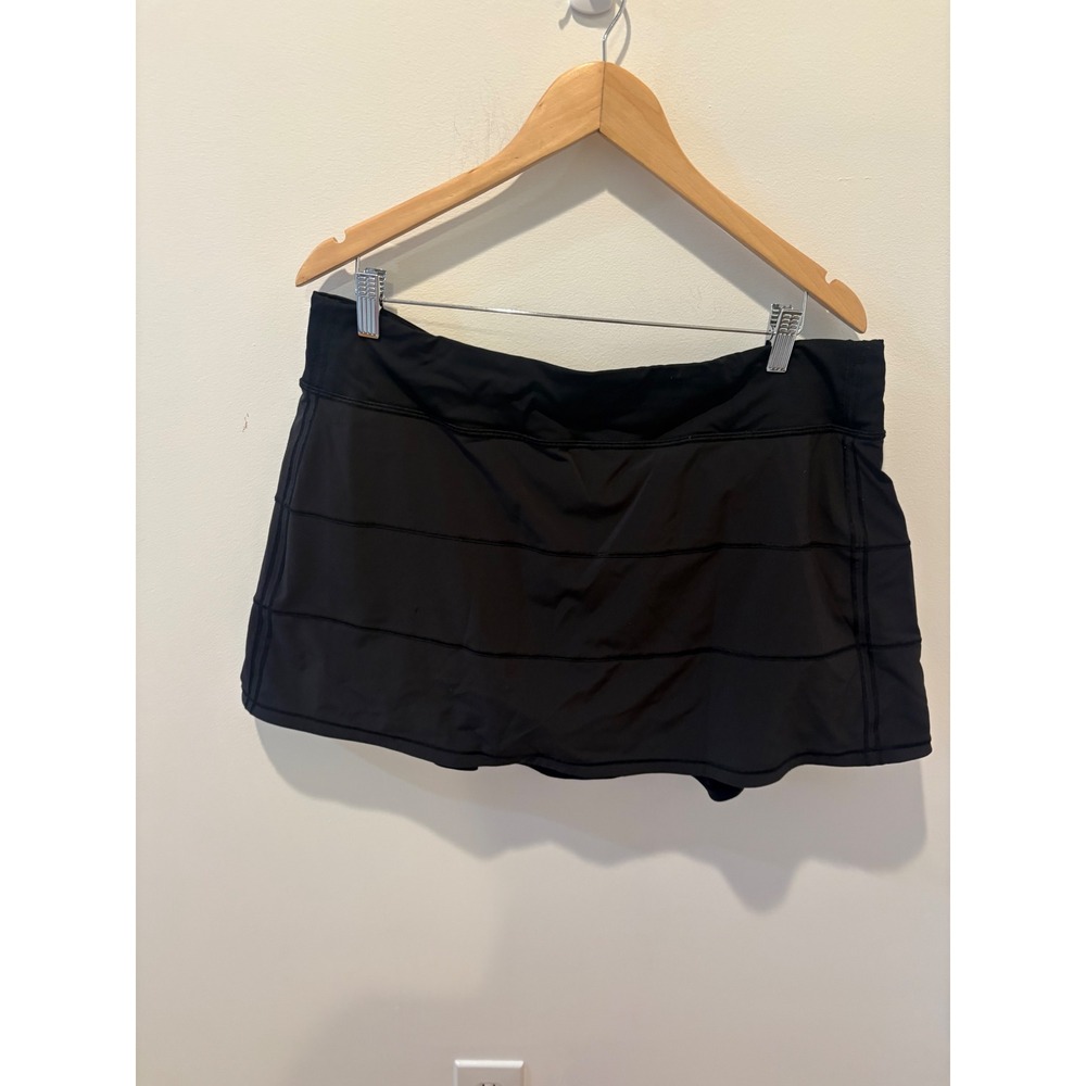 Lululemon Pace Rival Mid-Rise Skirt Tall Black Size 14 LW8A79T Tennis Skort